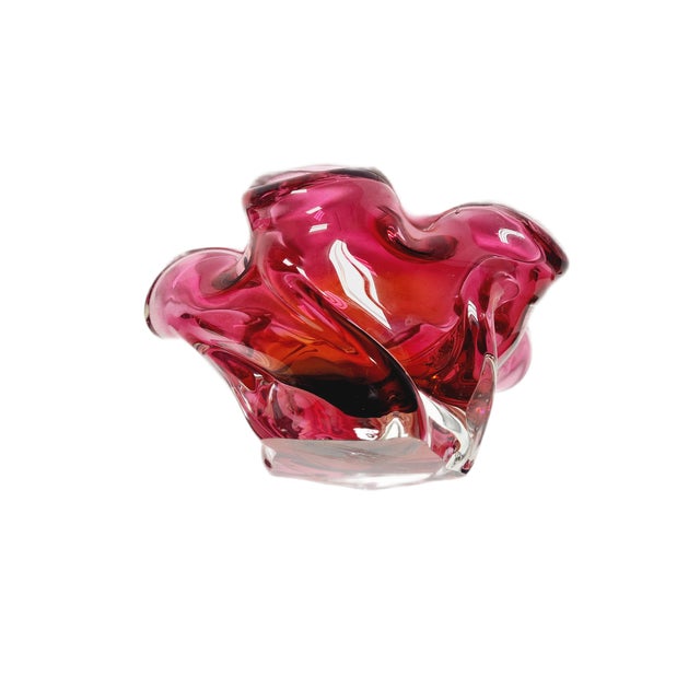 Mid-Century Modern Decorative Bowl by J. Hospodka for Chribska Glassworks, Czechoslovakia, 1960s For Sale - Image 3 of 9