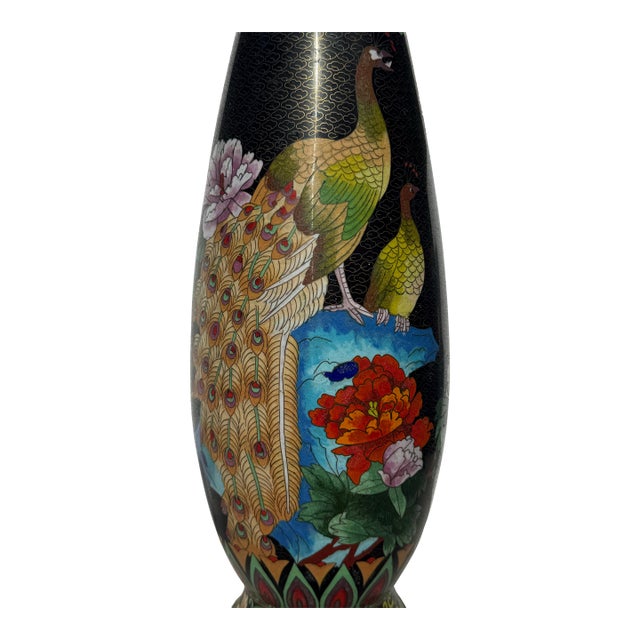 Mid 20th Century Chinese Cloissone Vase. Rare Form For Sale