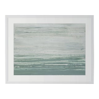 35' X 28' - 'Pacific Ocean / Palisades' - High End Shadow Box Framed Neutral Color Palette Abstract Seascape Landscape Original Oil Painting For Sale