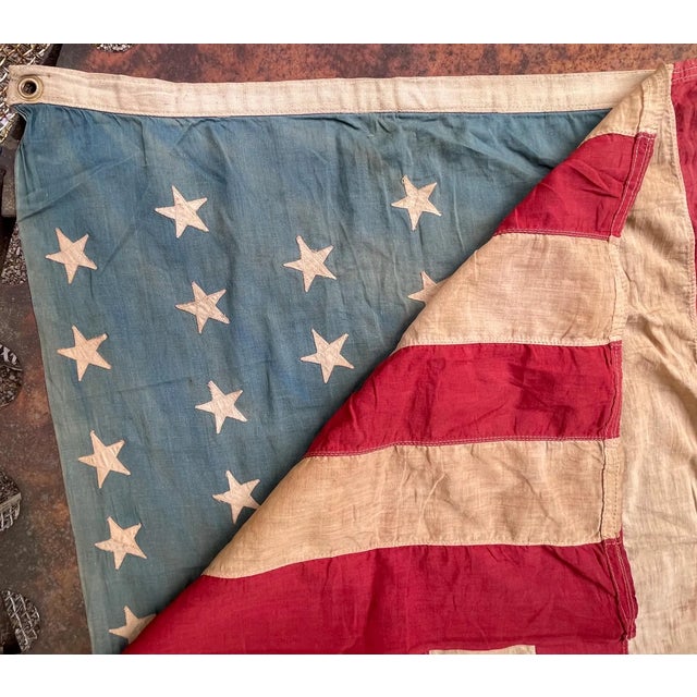 A gorgeous and rare flag. 110 years old. Nicely preserved with beautiful natural fade. About 4’ x 6’ Beautiful condition A...