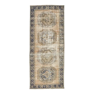 Mid 20th Century Distressed Vintage Turkish Oushak Rug For Sale