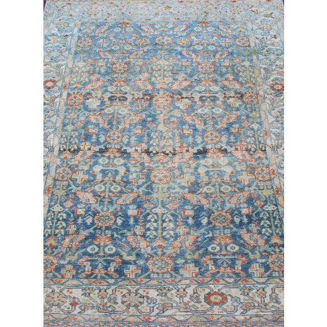 Antique Persian rug with blue field and ivory border, rug SUS-2007-465, country of origin / type: Iran / Malayer, circa...