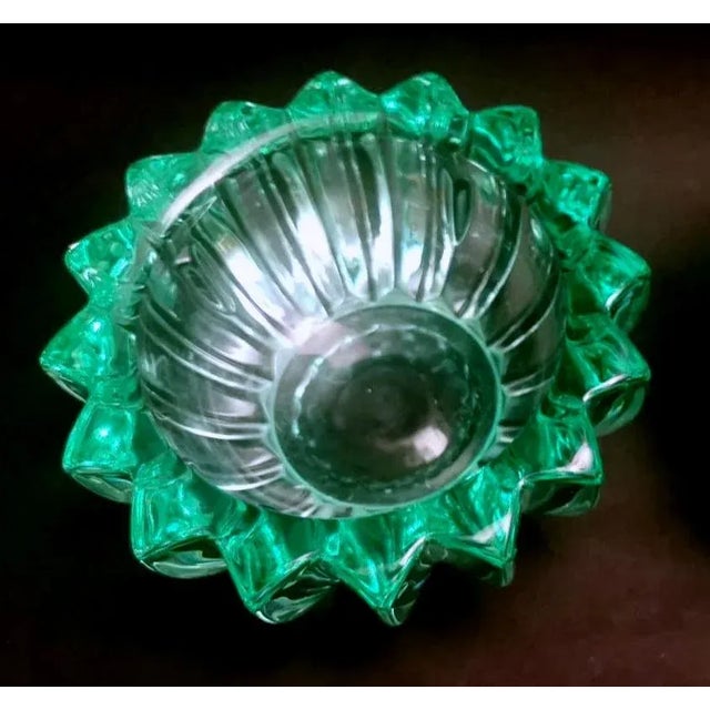 Forest Green Art Deco Green Molded Glass Bowl by Pierre Davesn, 1930s For Sale - Image 8 of 13