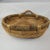 Vintage Round Woven Wicker Rice Basket With Wood Handles Rustic Boho For Sale - Image 4 of 11