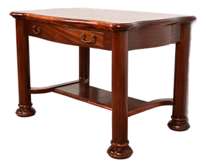 R. J. Horner Style Antique American Empire Carved Mahogany Writing Desk or Library Table, Circa 1890s