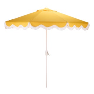 Torsa 9 Ft Crank Umbrella, Yellow/White Pole For Sale