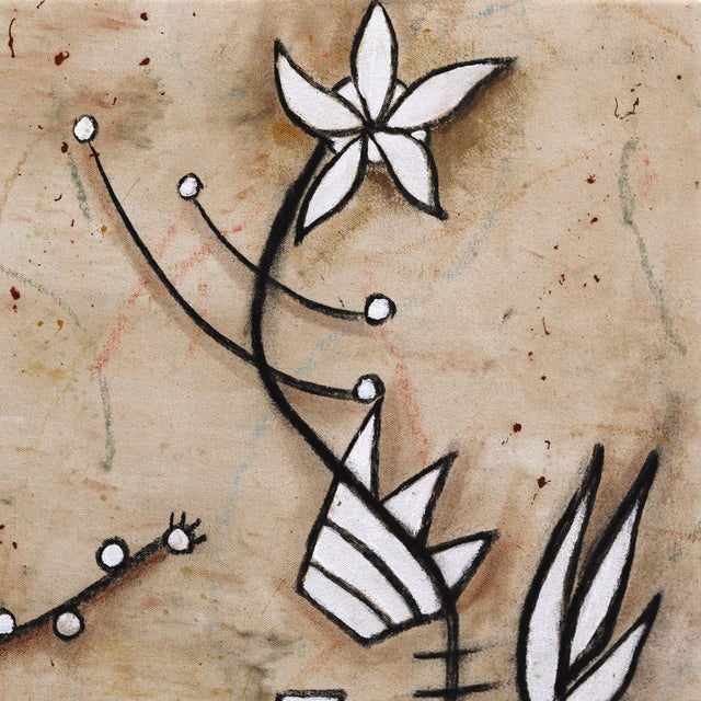 Still Buzzin - Original Surreal Abstract Oil Acrylic and Charcoal Painting on Canvas For Sale In Los Angeles - Image 6 of 9