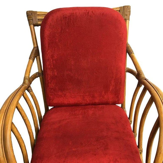 Plastic 1980s Rare Paul Frankl Styled Faux Rattan Outdoor/Patio Chaise Lounge Chair, Pair For Sale - Image 7 of 8