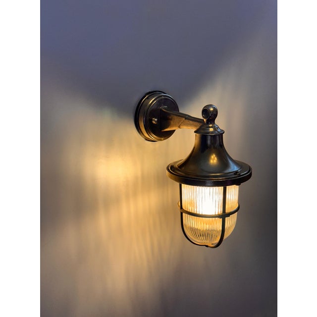 Paradise Brass Nautical Outdoor Wall Sconce – Vintage Marine Light, Handmade For Sale - Image 6 of 7