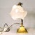 1950s Art Nouveau Flexible Brass Goose Neck and Glass Table Lamp, 1950s For Sale - Image 5 of 13