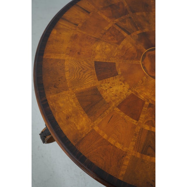 Theodore Alexander Round Iron and Burl Walnut Drum Table For Sale - Image 15 of 18