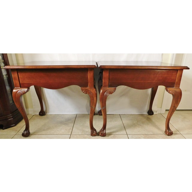Broyhill Solid Mahogany Wood Ball & Claw Foot Side/End Tables or Nightstands a Pair Chairish