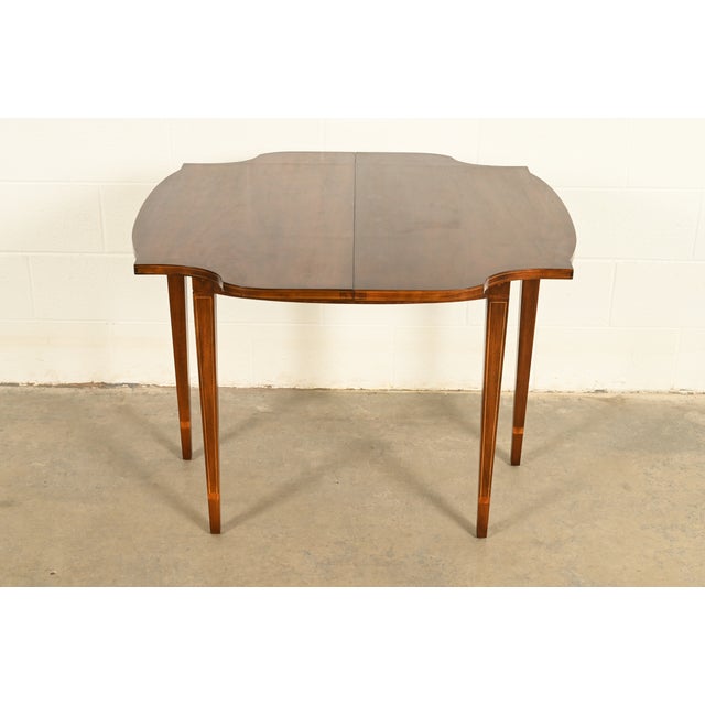 Baker Furniture Federal Inlaid Mahogany Flip-Top Console or Game Table For Sale - Image 9 of 17