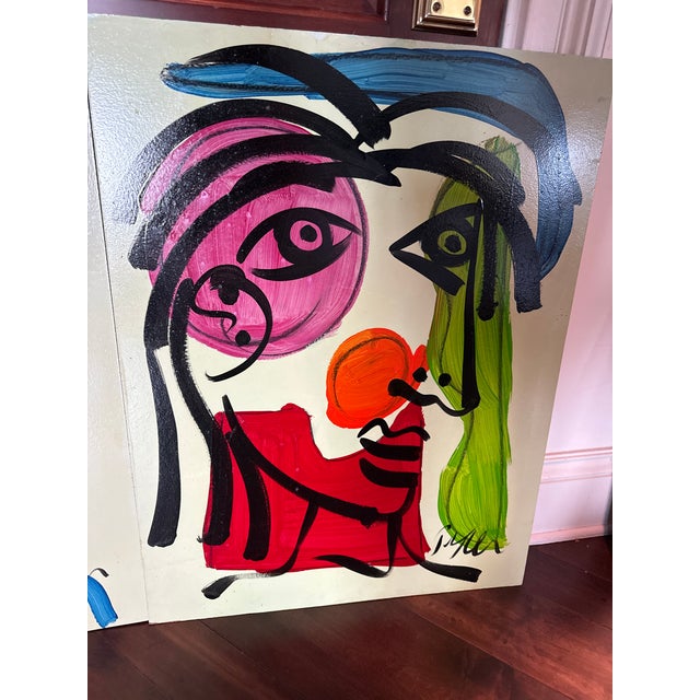 Peter Keil 1960s Peter Keil Pair of Early Cubist Paintings For Sale - Image 4 of 7