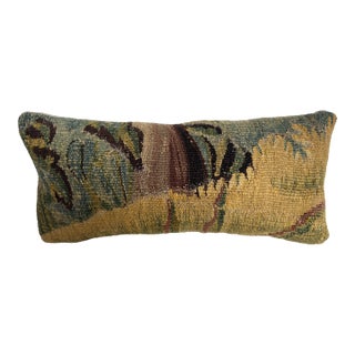 17th Century Flemish Verdure Tapestry Pillow - 16 X 7.5 For Sale