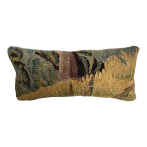 17th Century Flemish Verdure Tapestry Pillow - 16 X 7.5