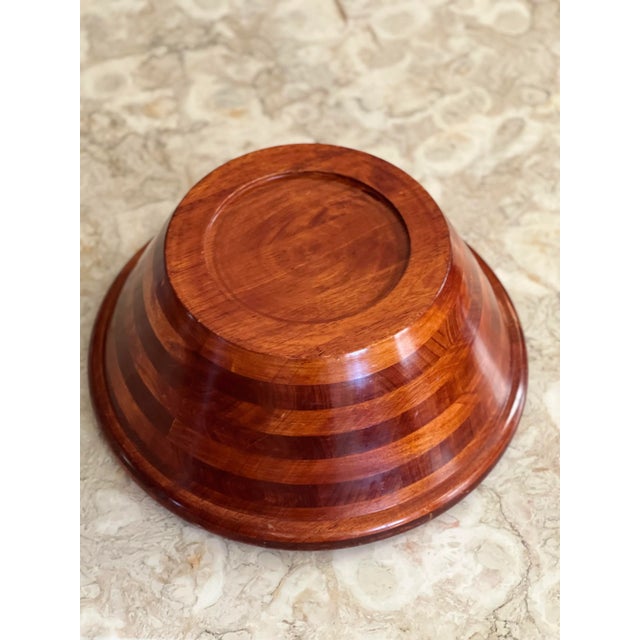 Mid-Century Modern Vintage Rosewood Bowl on Stand, 2 Piece Set For Sale - Image 3 of 7