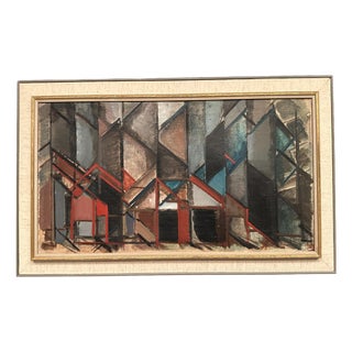 Carl Köhler, Diagonal Rooms, 1950s, Oil on Canvas, Framed For Sale