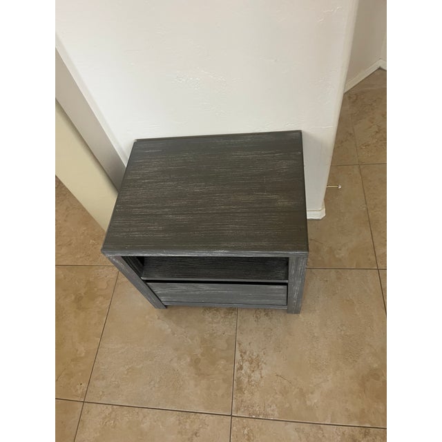 Pottery Barn Brushed Charcoal Pottery Barn Costa Nightstand For Sale - Image 4 of 12