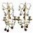 Antique Pair of Italian Gold Gilt & Crystal Candle Sconces For Sale