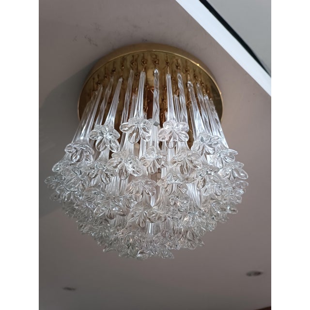 Venini Murano Glass Flower Chandelier from Venini, 1960s For Sale - Image 4 of 10