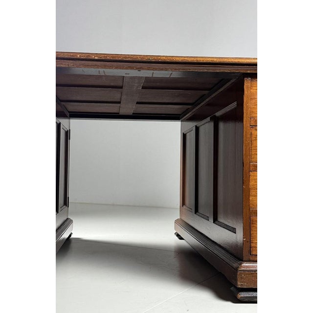 Green Partner Desk in Teak For Sale - Image 8 of 18
