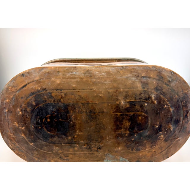 Antique Copper Wash Boiler Decorative Vessel With Wood Handles, Circa 1900 For Sale - Image 10 of 10