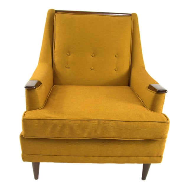 1960s Kroehler Mid Century Low Back Arm Chair For Sale
