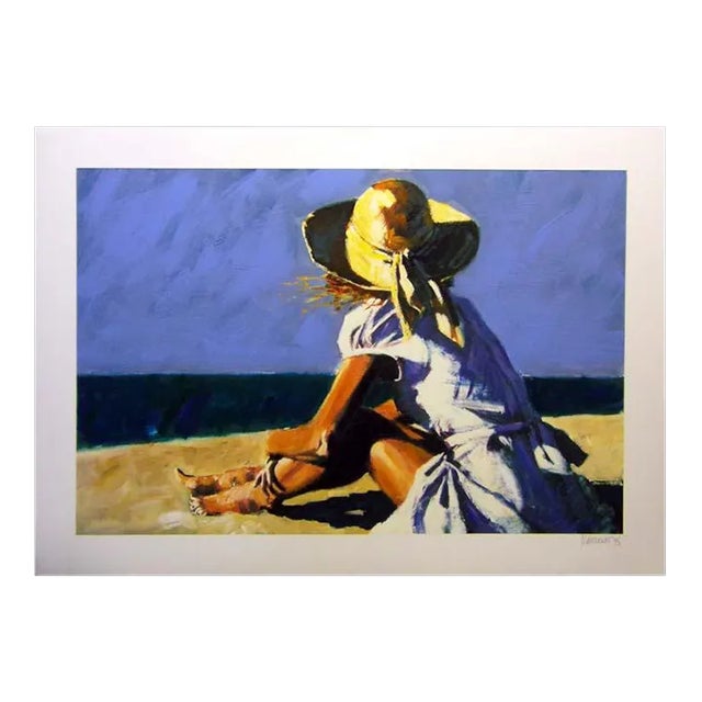 Aldo Luongo "Sunny" Giclee Art Hand Signed Seascape Summer Blue For Sale