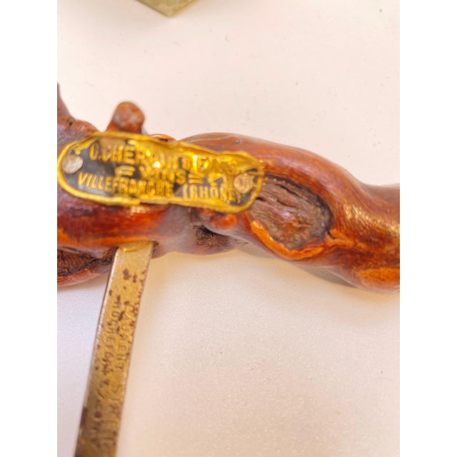 Vintage Brown and White Corkscrew in Wood, Italy For Sale - Image 5 of 9