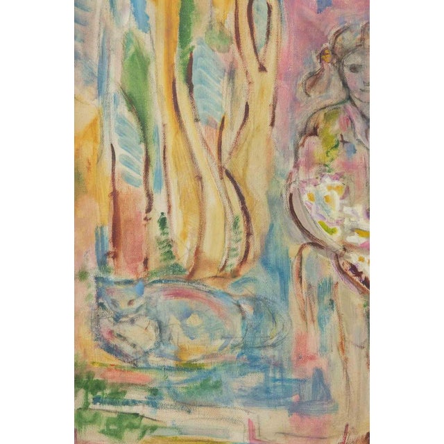 Modern Sirio Pellegrini, Girl, Oil Painting, 1976 For Sale - Image 3 of 6