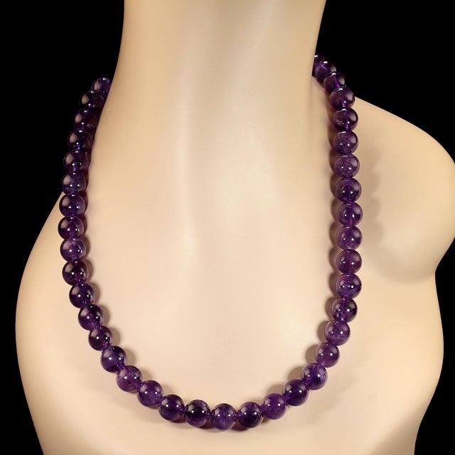 Ajd 23 Inch Amazing Amethyst Glowing Necklace February Birthstone For Sale - Image 4 of 6