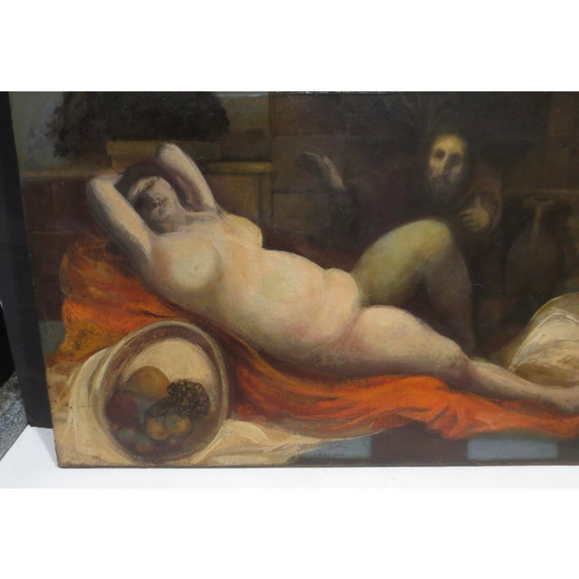 Mid 20th Century Oil on Panel Suzanna at the Bath For Sale - Image 5 of 8