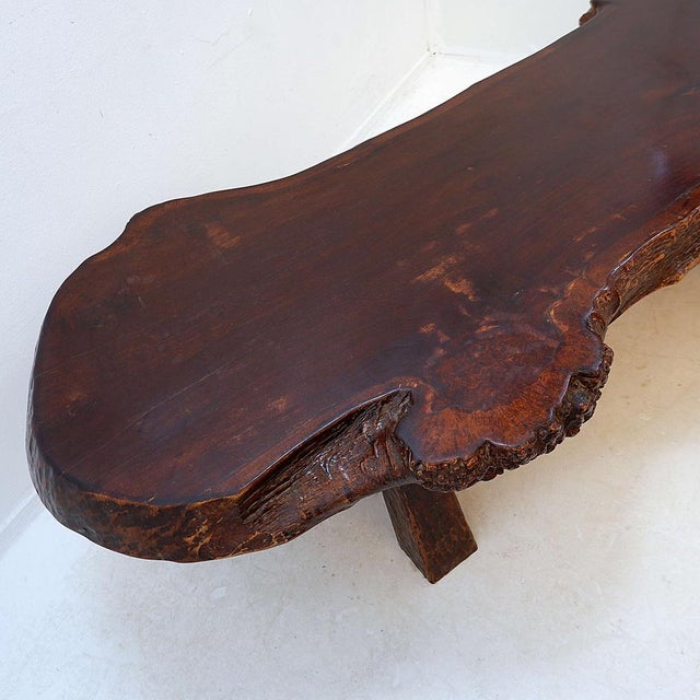 Large Mid-Century Brutalist Live Edge Coffee Table, 1950s For Sale - Image 11 of 16