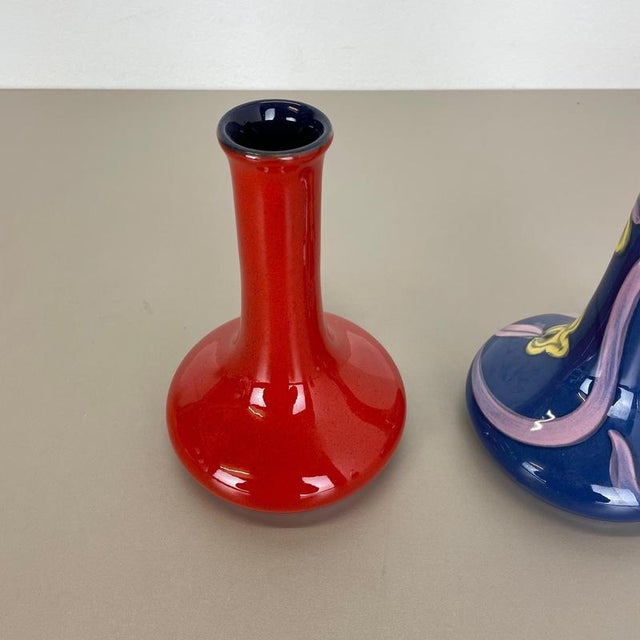 1970s Ceramic Studio Pottery Vases attributed to Marei Ceramics, Germany, 1970s, Set of 2 For Sale - Image 5 of 18