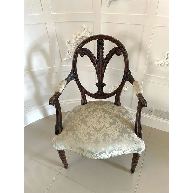 Set of Antique Carved Mahogany Armchairs For Sale - Image 6 of 16