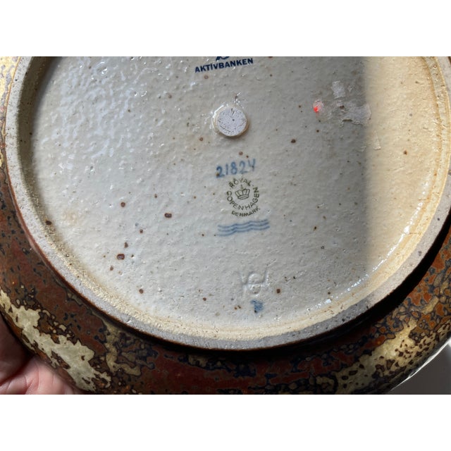 Brown Danish Glazed Stoneware Dish by Carl Halier for Royal Copenhagen, 1960s For Sale - Image 8 of 9