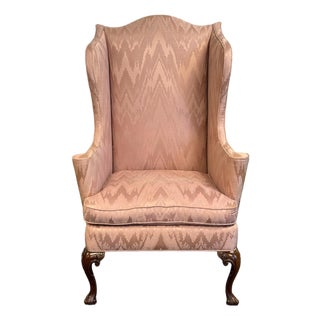 Southwood Traditional Wingback Chair With Carved Cabriole Legs - For Reupholstery For Sale