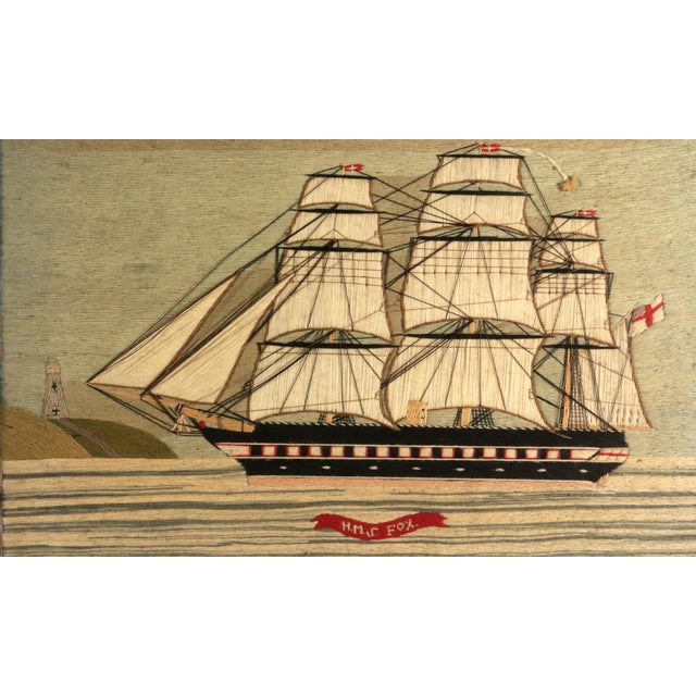 Victorian British Sailor's Woolwork of the Screw Frigate h.m.s. Fox For Sale - Image 3 of 8