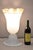 Vintage Italian Murano Mid Century Modern White Glass Handkerchief Table Lamp. Circa Mid 20th Century. Measurements: 16" H...