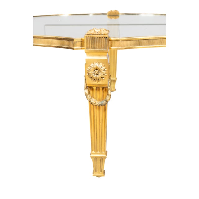 French p.e Guerin Bronze and Glass Coffee Table For Sale - Image 3 of 8