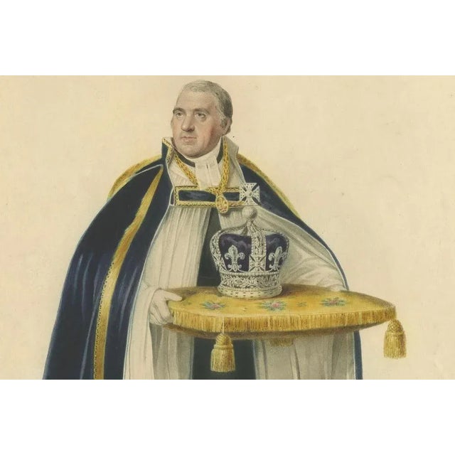 Paper Sir George Naylor, Dean of Westminster Bringing the Crown Coronation of George IV, 1824, Engraving on Paper For Sale - Image 7 of 10