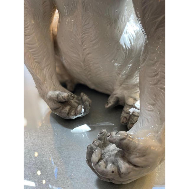 Seated Gorilla Sculpture in White Ceramic by Ronzan, 1950s For Sale - Image 11 of 18