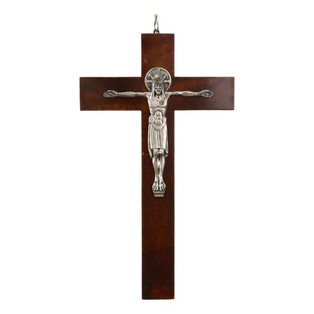Large Art Deco Crucifix, Belgium, 1920s For Sale