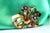 Metal Gold and Silver Brooch with Diamond Chips For Sale - Image 7 of 7