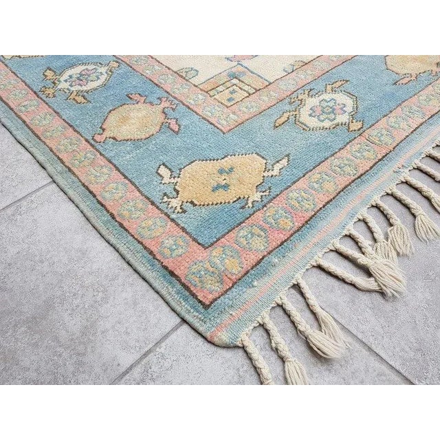 1960s Floral Design Wool Area Rug For Sale - Image 10 of 11