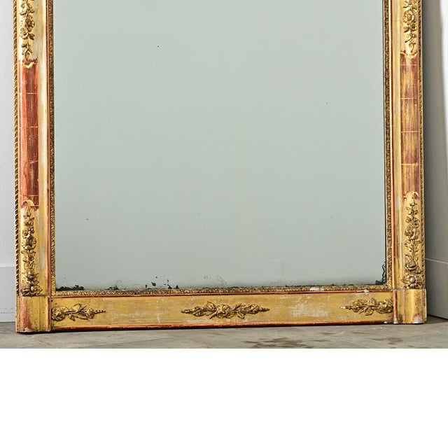 Gold French 19th Century Empire Gold Gilt Mantel Mirror For Sale - Image 8 of 14