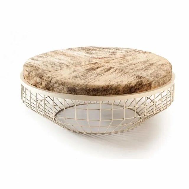 Metal Air Center Table Upholstered Top by Mambo Unlimited Ideas For Sale - Image 7 of 7