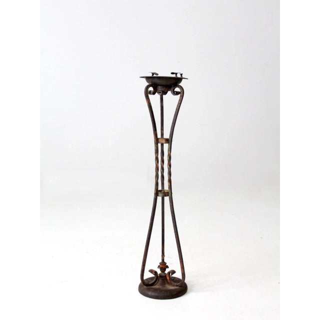 Early 20th Century Antique Cast Iron Standing Ashtray For Sale - Image 5 of 13
