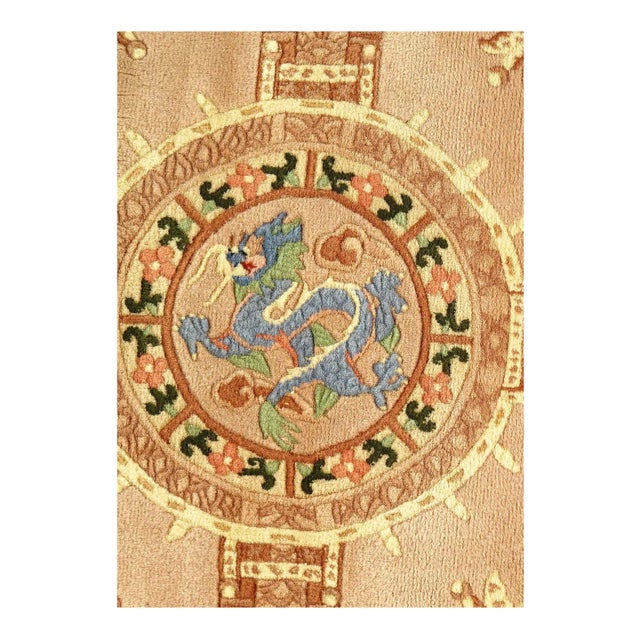 Chinese Peking hand-knotted rug. Handmade and hand-knotted from lamb's wool on a cotton foundation. Hand-Spun Wool Rug....